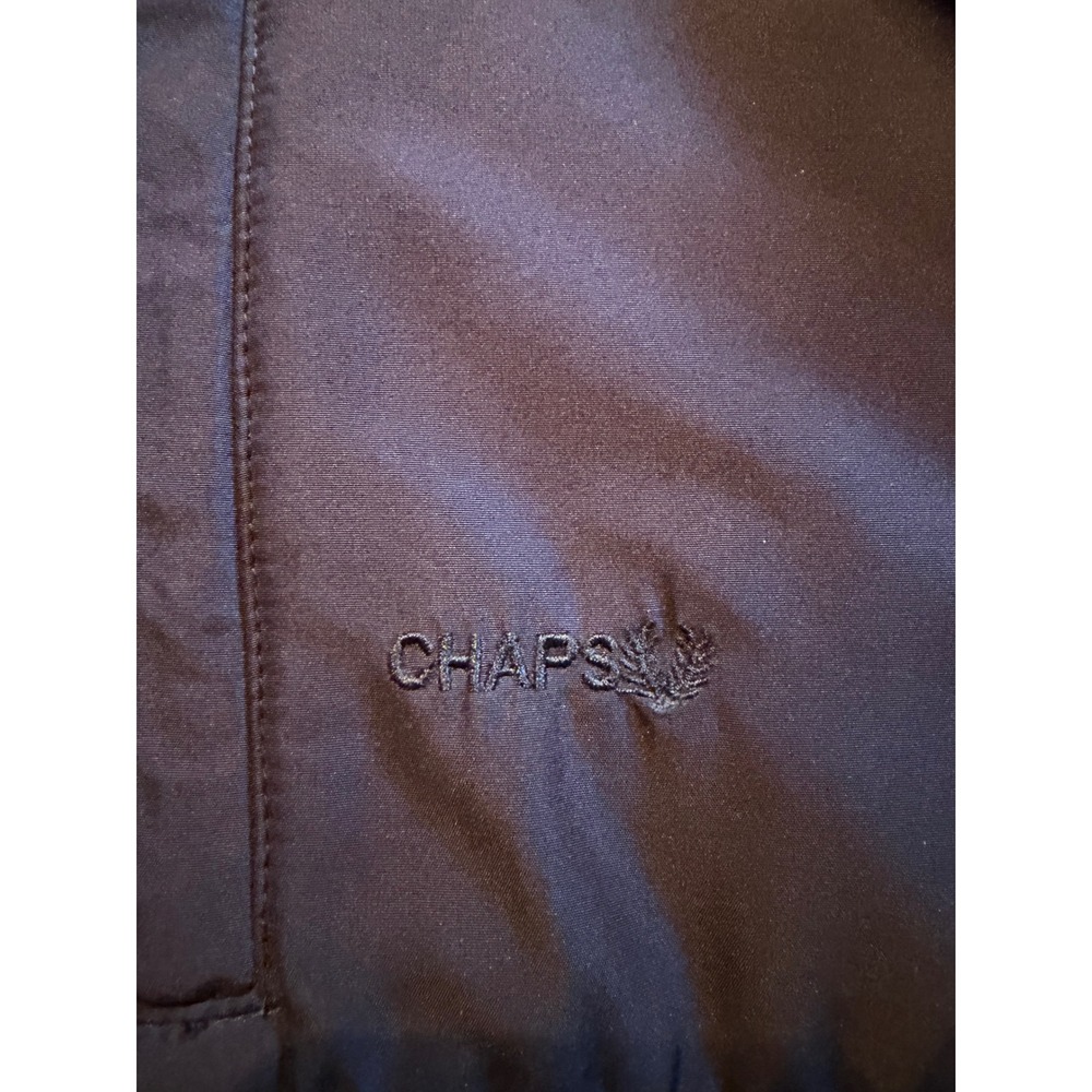 Chaps Mens Black Fleece Full Zip Vest Mixed Media Mock Neck XL WPL-125 - Picture 5 of 6